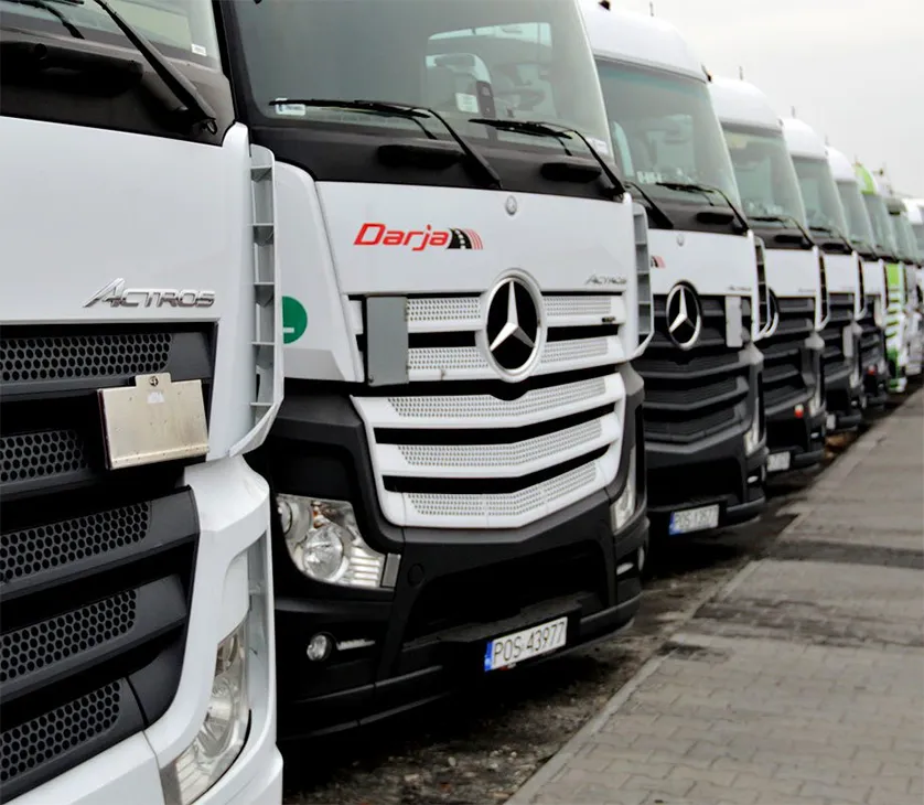 Flota ciężarówek DARJA – transport i auto handel Pleszew